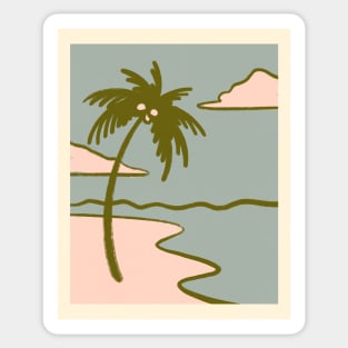 Beach Palm Tree 1 Retro Midcentury Sticker